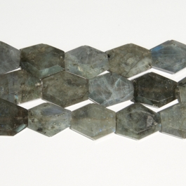 Labradorite 25x30mm Faceted Hexagon Beads - 8 Inch Strand
