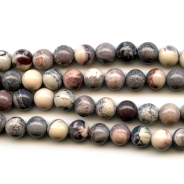 Porcelain Jasper 8mm Round Beads - 8 Inch Strand