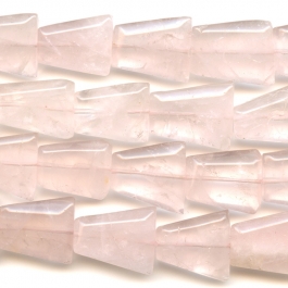 Rose Quartz Faceted Trapezoid Beads - 8 Inch Strand