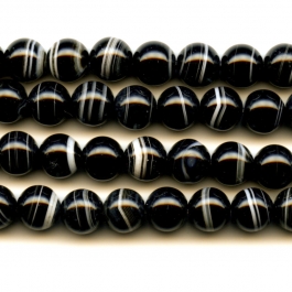 Sardonyx 8mm Round Beads - 8 Inch Strand