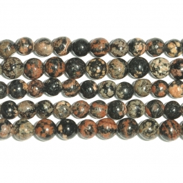 Mexican Red Snowflake Jasper 6mm Round Beads - 8 Inch Strand