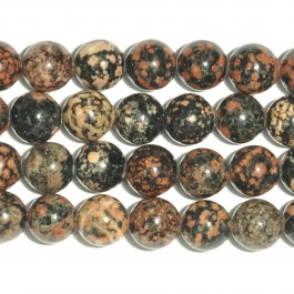 Mexican Red Snowflake Jasper 8mm Round Beads - 8 Inch Strand