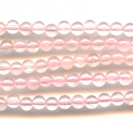 Rose Quartz 4mm Round Beads - 8 Inch Strand