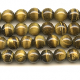 Tiger Eye 10mm Round Beads - 8 Inch Strand