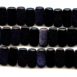 Blue Goldstone 10x20mm Double Drilled Beads - 8 Inch Strand