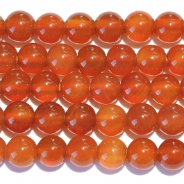 Carnelian 8mm Round Large Hole Beads - 8 Inch Strand