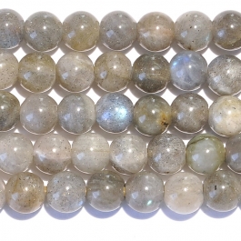 Labradorite 8mm Round Large Hole Beads - 8 Inch Strand