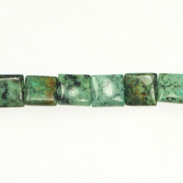 African Turquoise 12mm Square Beads - 8 Inch Strand