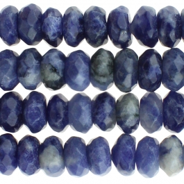 Sodalite 8mm Faceted Rondelle 8 inch Strand