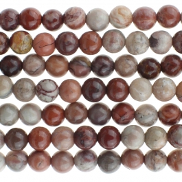 Red Porcelain Jasper 4mm Round 8 inch Strand