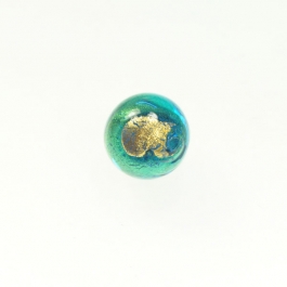 Exposed Gold Round Aqua/Yellow Gold, Size 12mm