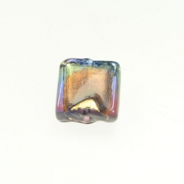 Exposed Gold Square Amethyst and Periwinkle/Yellow Gold, Size 11mm