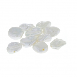 11-13mm Large Hole (1.2mm) White Baroque Fresh Water Pearls - Pack of 10