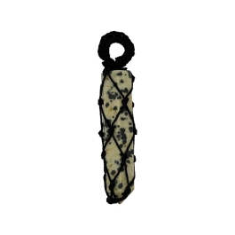 Dalmation Jasper Cord Wrapped Pendant