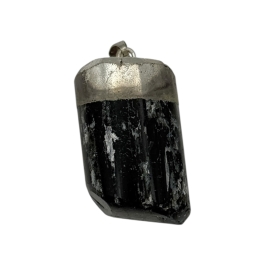 Black Tourmaline Polished Chunk Rough Pendant
