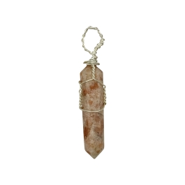 Sunstone Double Terminated Wire Wrapped Pendant