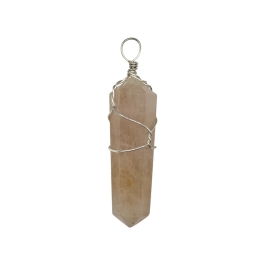 Rose Quartz Double Terminated Wire Wrapped Pendant