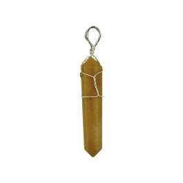 Yellow Aventurine Double Terminated Wire Wrapped Pendant