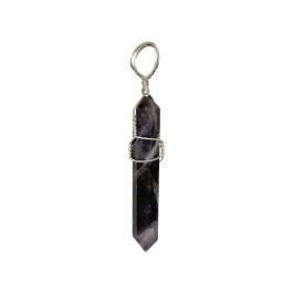 Amethyst Double Terminated Wire Wrapped Pendant