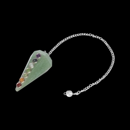 Green Aventurine 7 Chakra Bead Pendulum