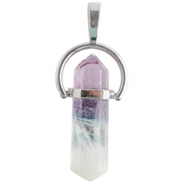 35MM Faceted Fluorite Pendant in Sterling Silver Setting