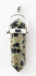 30mm Dalmatian Jasper Crystal in Sterling Silver Setting