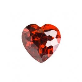 4X4mm Heart Red CZ - Pack of 2