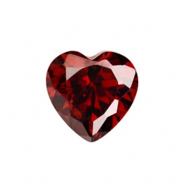 6 x 6mm Heart Garnet CZ  - Pack of 2