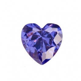 6 x 6mm Heart Tanzanite CZ - Pack of 2