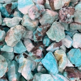 WireJewelry 11 lbs of Bulk Rough Amazonite Stone - Large Natural Rough Stone and Crystals for Tumbling