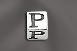 Pewter Alphabet Cubes 5.5MM W/4MM Hole - PW Y 5.5MM Cube W/4MM Hole