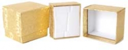 1 1/2 X 1 3/4 X 1 1/2 Inches Gold Ring Box - Pack of 3