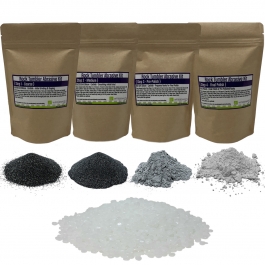 WireJewelry 4 Step Rock Tumbler Abrasive Grit and Polish Kit with Plastic Filler Pellets, 5 Batches