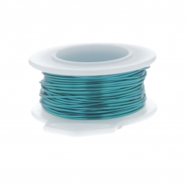 20 Gauge Round Silver Plated Peacock Blue Copper Craft Wire - 25 ft