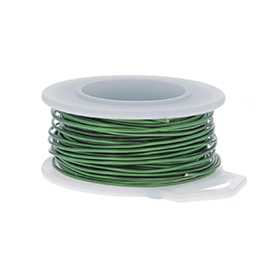 18 Gauge Round Green Enameled Craft Wire - 21 ft