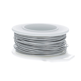18 Gauge Round Brushed Silver Enameled Craft Wire - 20ft
