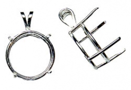 4mm Round Sterling Silver Wire Pendant Setting