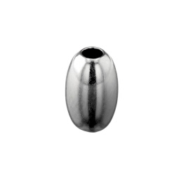 Sterling Silver Bead Bright Oval 5x8mm - Pack of 2