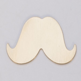 BRASS 24ga - LARGE MUSTACHE - Pack of 6