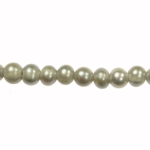 5-6mm Silver Freshwater Potato Pearls Large 1.2mm Hole - 16 Inch Strand