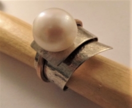 Tucson Streaming Class Kim St Jean Adjustable Button Pearl Ring