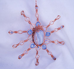 Opaline and Saffire Snowflake Pendant