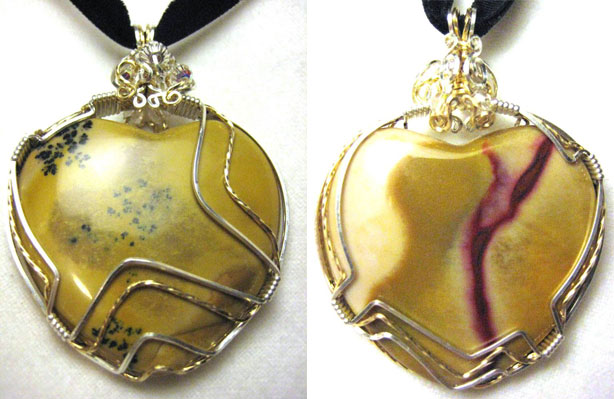 Wounded Heart Moukaite Pendant