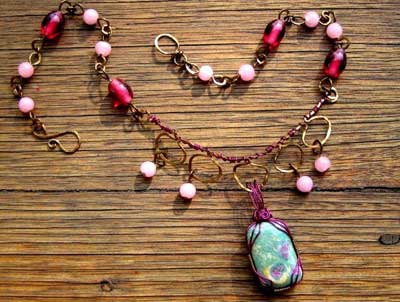 Tracey McKenzie's Colorful Ruby in Fuchsite Necklace