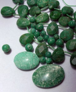 Amazonite beads and cabochons