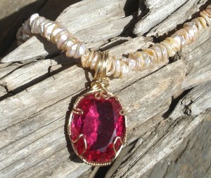 Wire Wrapped Pink Sapphire