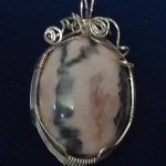 Rhodonite silver pendant