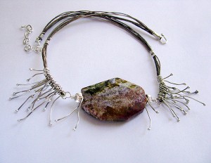 Agate or Jasper Necklace by Albina Manning