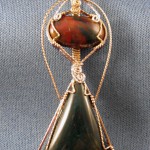 Bloodstone Jasper Cabochon Pendant