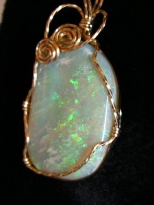Gold filled opal pendant